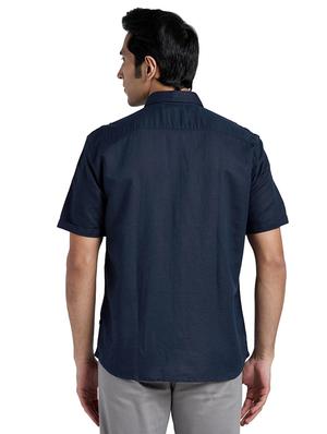blue solid casual shirt - 17767545 - Standard Image - 3