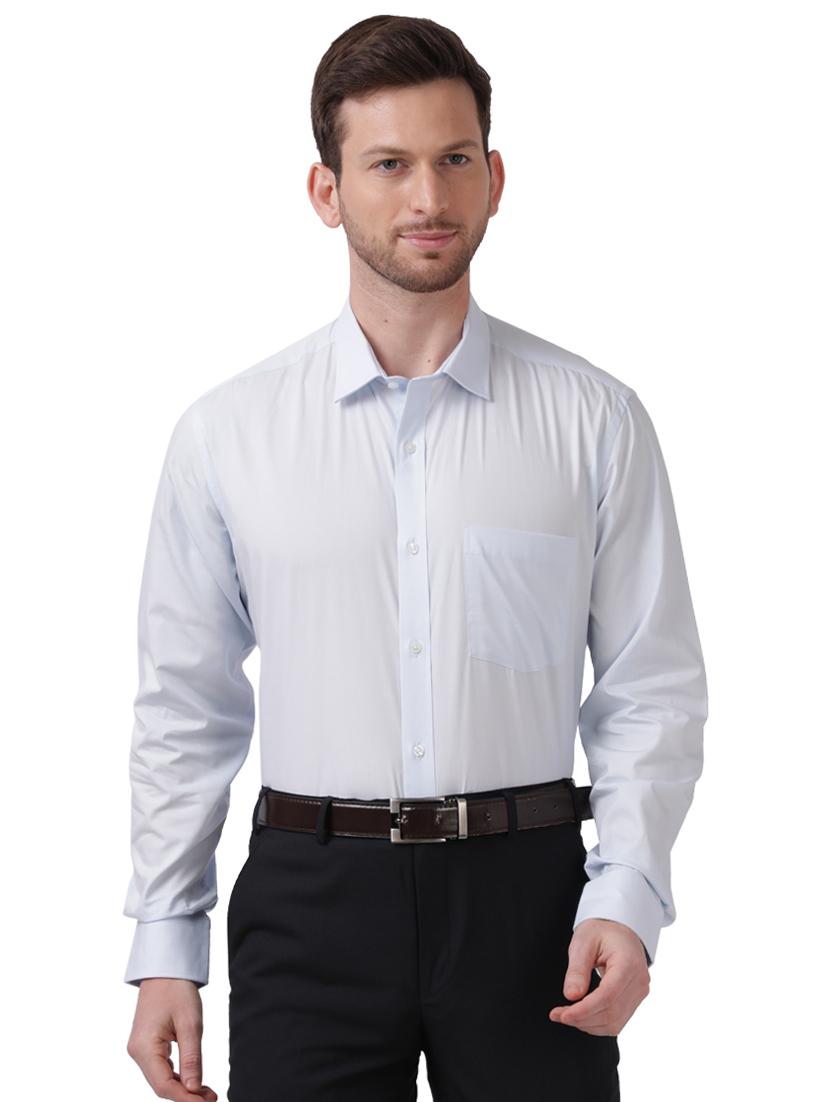 blue solid formal shirt - 17767570 - Zoom Image - 1