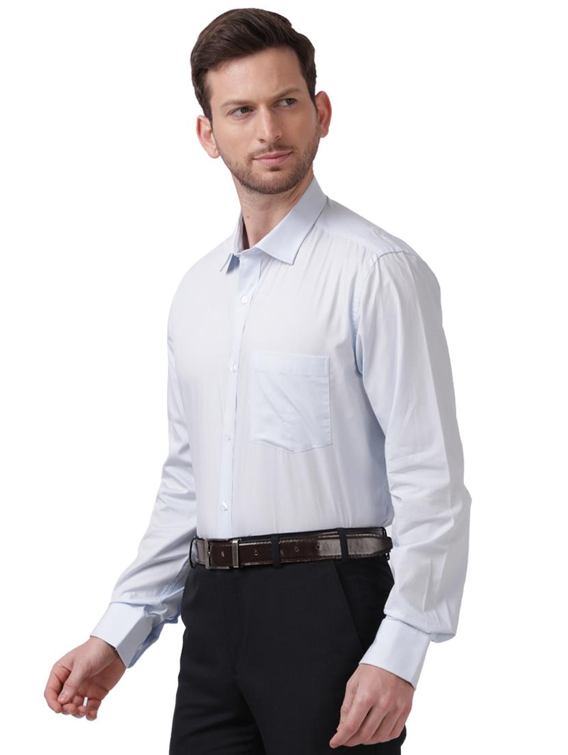 blue solid formal shirt - 17767570 - Zoom Image - 2