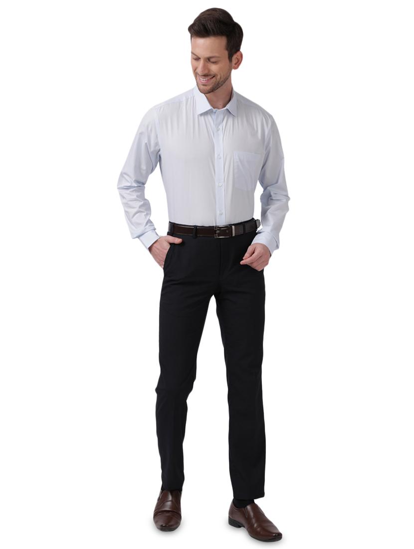 blue solid formal shirt - 17767570 - Zoom Image - 4