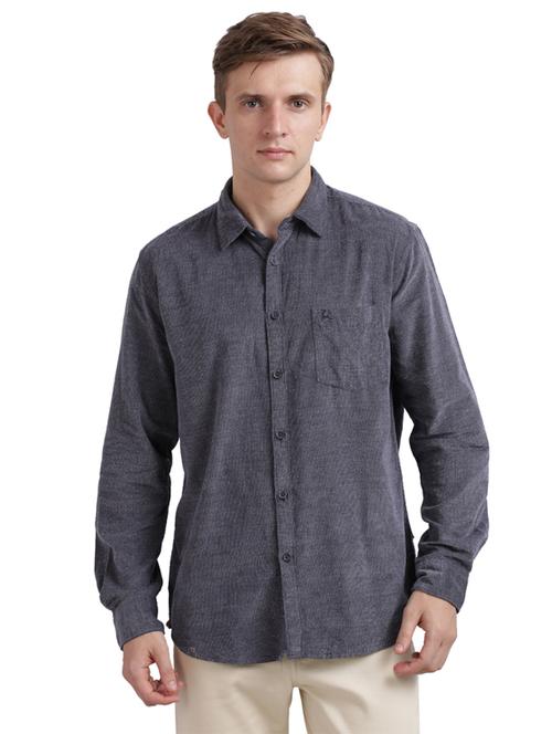 blue solid casual shirt - 17767593 - Standard Image - 1