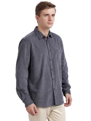 blue solid casual shirt - 17767593 - Standard Image - 2