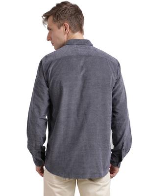 blue solid casual shirt - 17767593 - Standard Image - 3