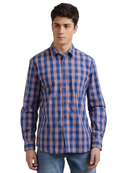 blue checkered casual shirt - 17767596 - Standard Image - 1