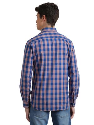 blue checkered casual shirt - 17767596 - Standard Image - 3