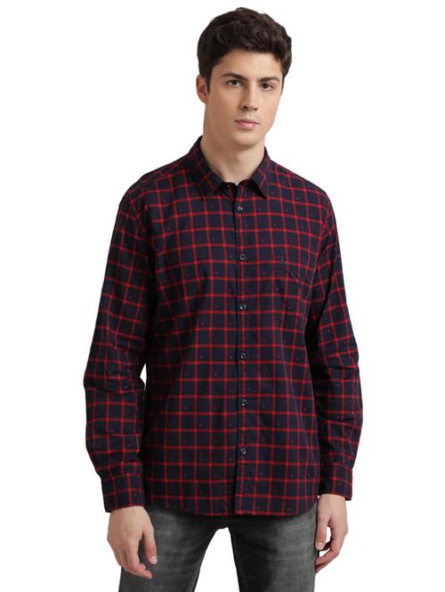 blue checkered casual shirt - 17767604 - Very Small Image - 1