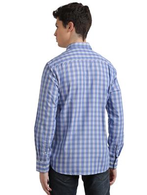 blue checkered casual shirt - 17767606 - Standard Image - 3