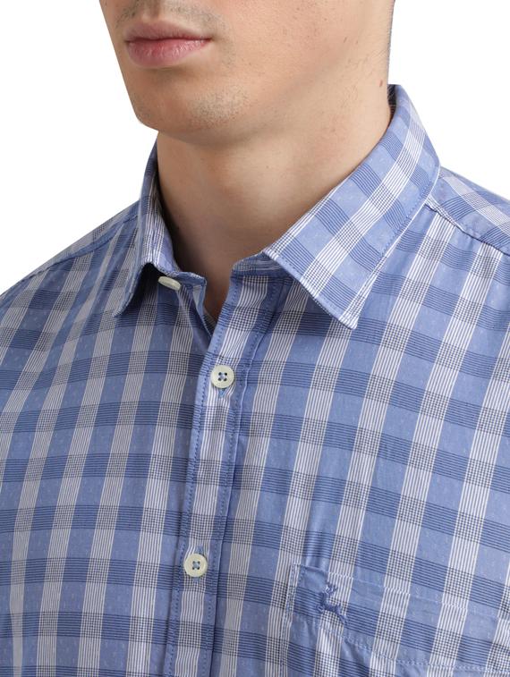 blue checkered casual shirt - 17767606 - Zoom Image - 5