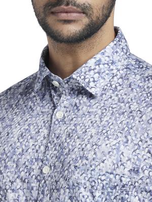 blue printed casual shirt - 17767610 - Standard Image - 5