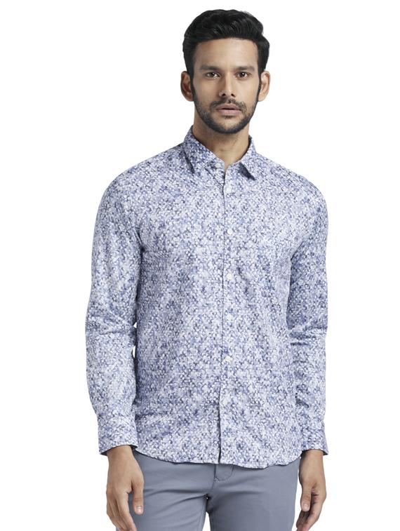blue printed casual shirt - 17767610 - Zoom Image - 1