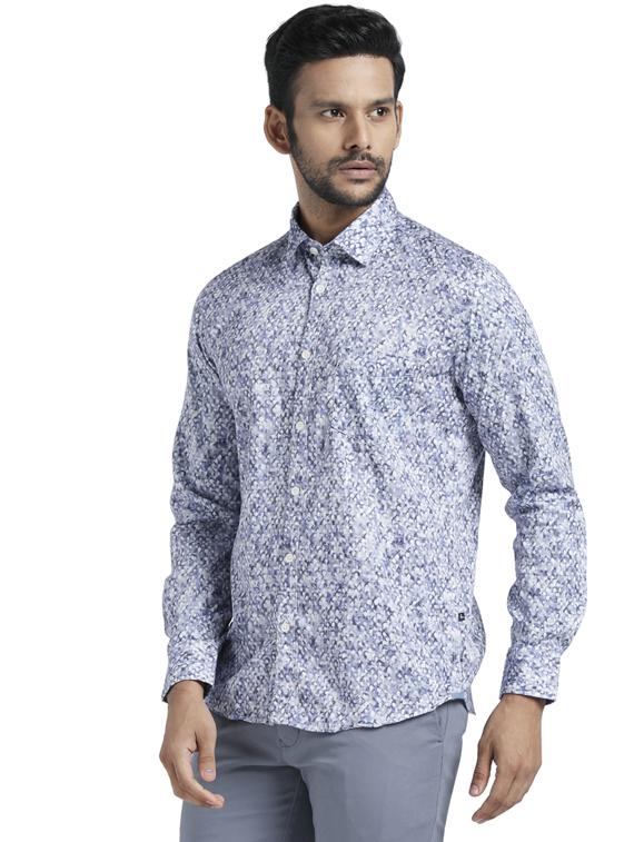 blue printed casual shirt - 17767610 - Zoom Image - 2