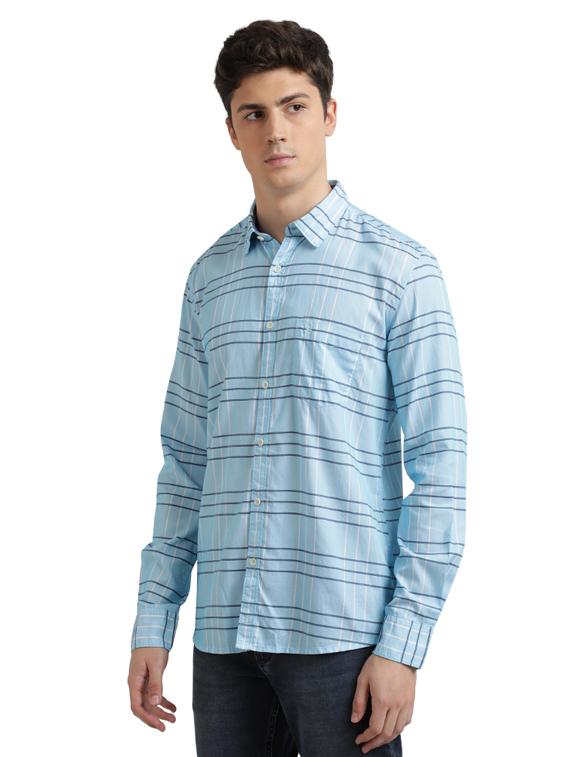 blue checkered casual shirt - 17767613 - Zoom Image - 2