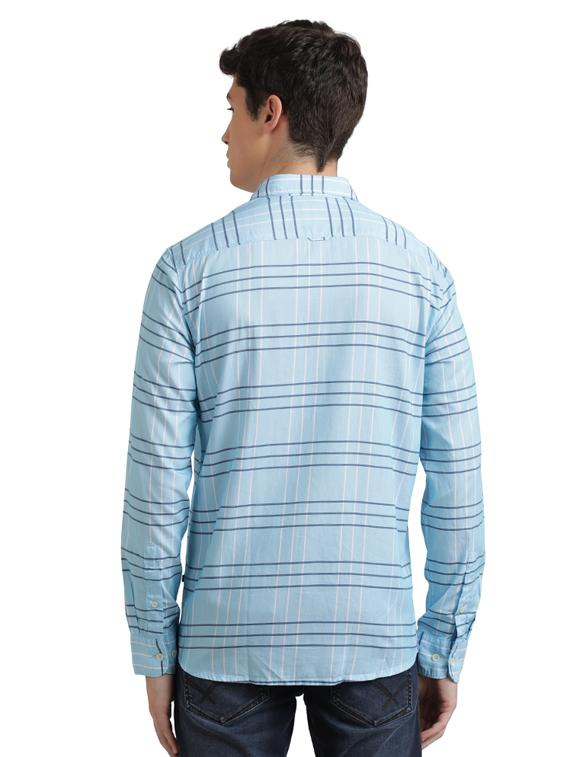 blue checkered casual shirt - 17767613 - Zoom Image - 3