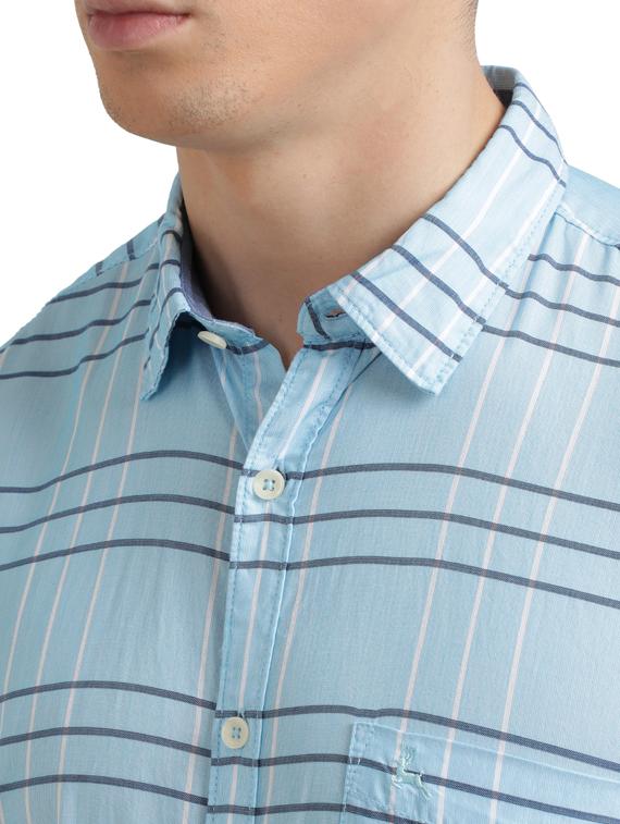 blue checkered casual shirt - 17767613 - Zoom Image - 5