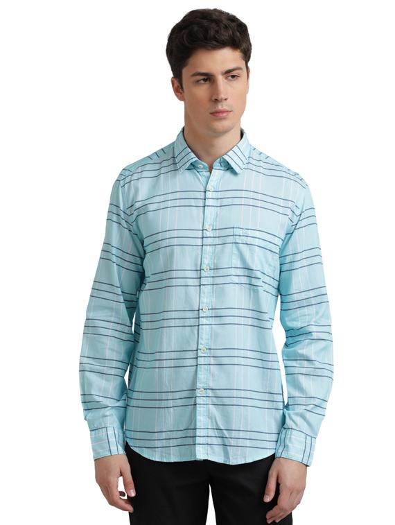 blue checkered casual shirt - 17767617 - Zoom Image - 1