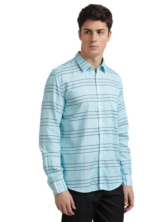 blue checkered casual shirt - 17767617 - Zoom Image - 2