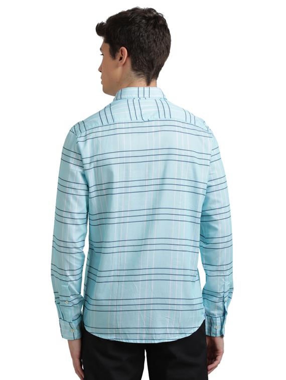 blue checkered casual shirt - 17767617 - Zoom Image - 3