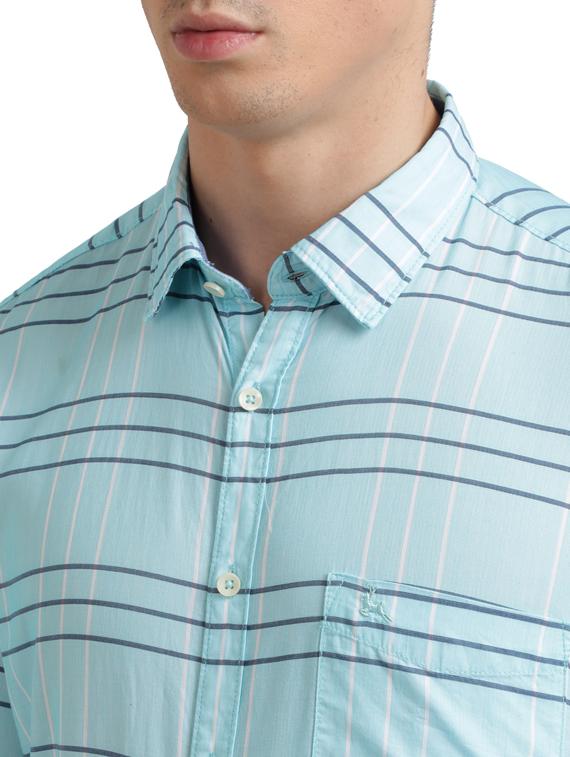 blue checkered casual shirt - 17767617 - Zoom Image - 5
