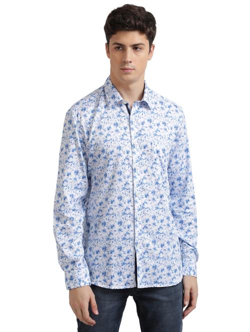 blue floral casual shirt - 17767656 - Standard Image - 1