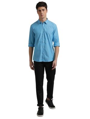 blue solid casual shirt - 17767661 - Standard Image - 4