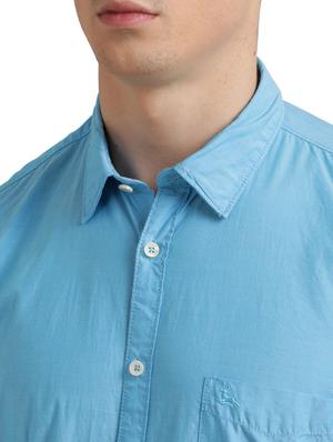 blue solid casual shirt - 17767661 - Standard Image - 5