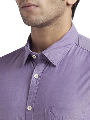 purple solid casual shirt - 17767664 - Standard Image - 5
