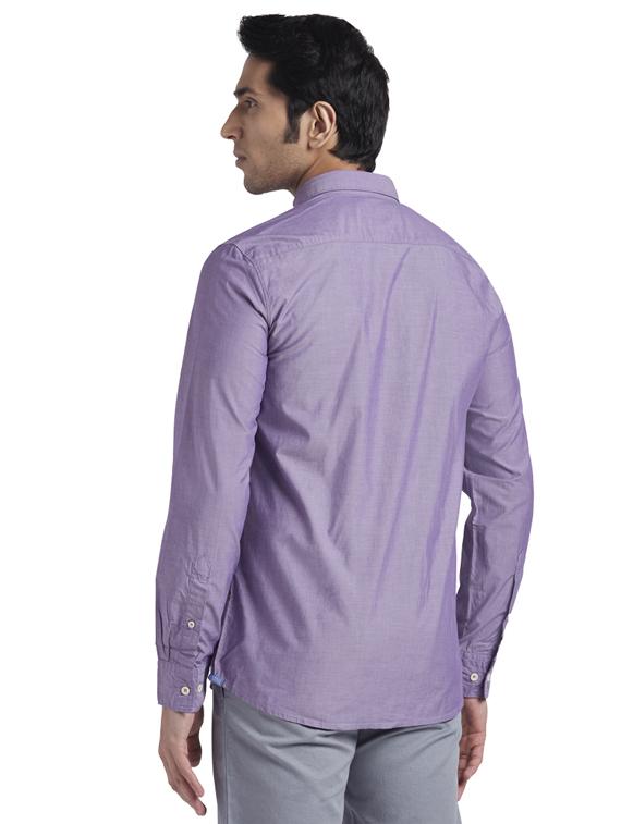 purple solid casual shirt - 17767664 - Zoom Image - 3