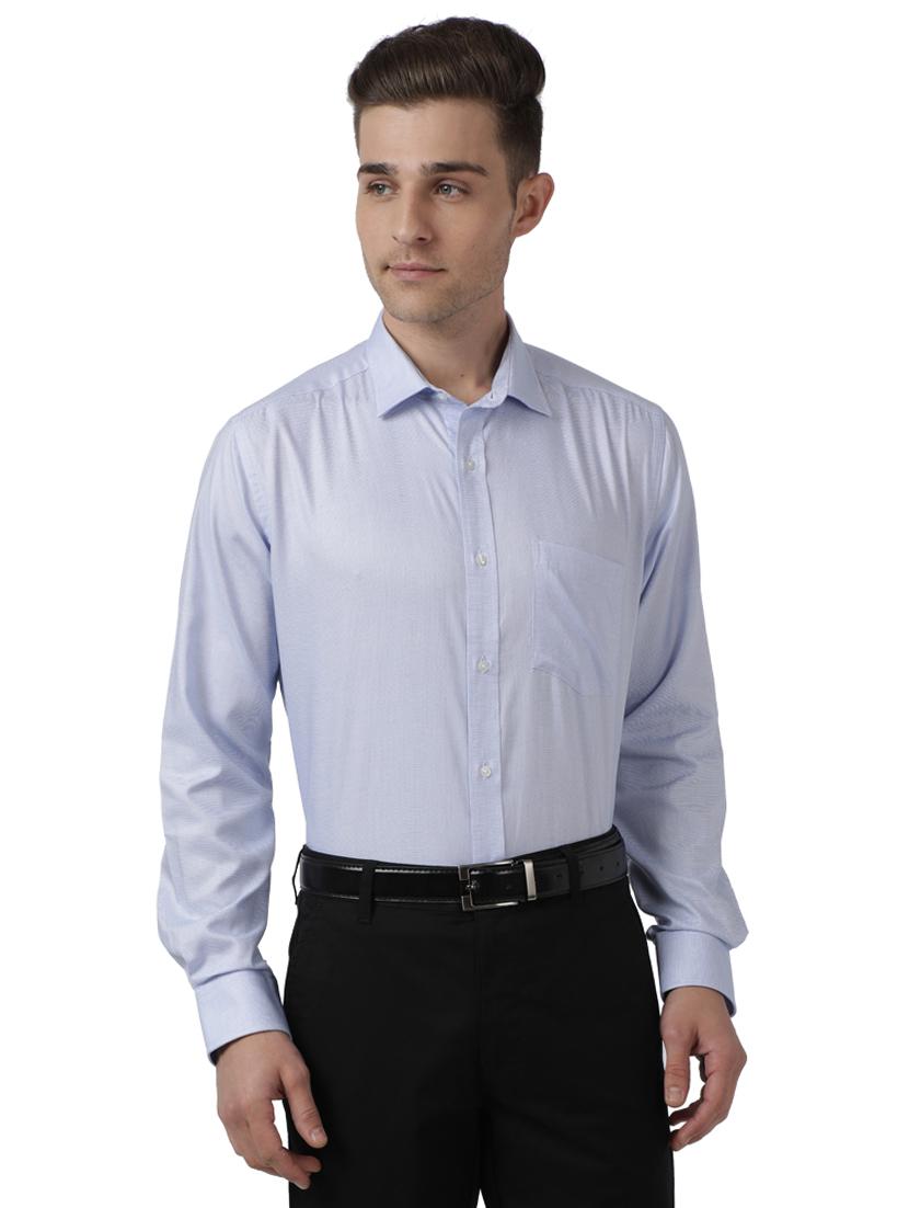 blue self design formal shirt - 17767668 - Zoom Image - 1