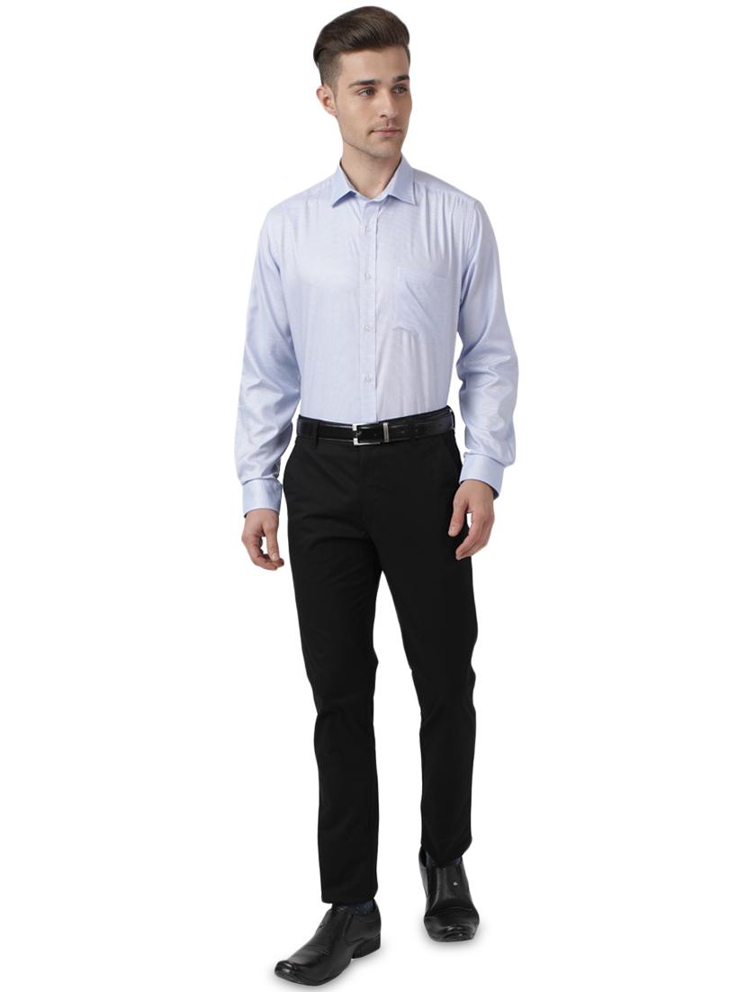 blue self design formal shirt - 17767668 - Zoom Image - 4