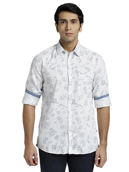 white floral casual shirt - 17767690 - Standard Image - 1