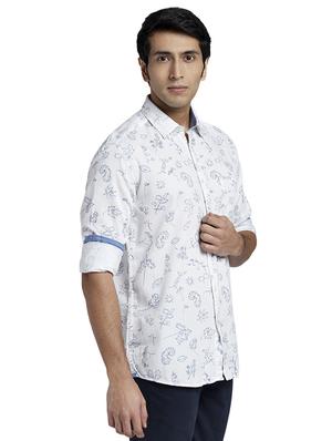 white floral casual shirt - 17767690 - Standard Image - 2