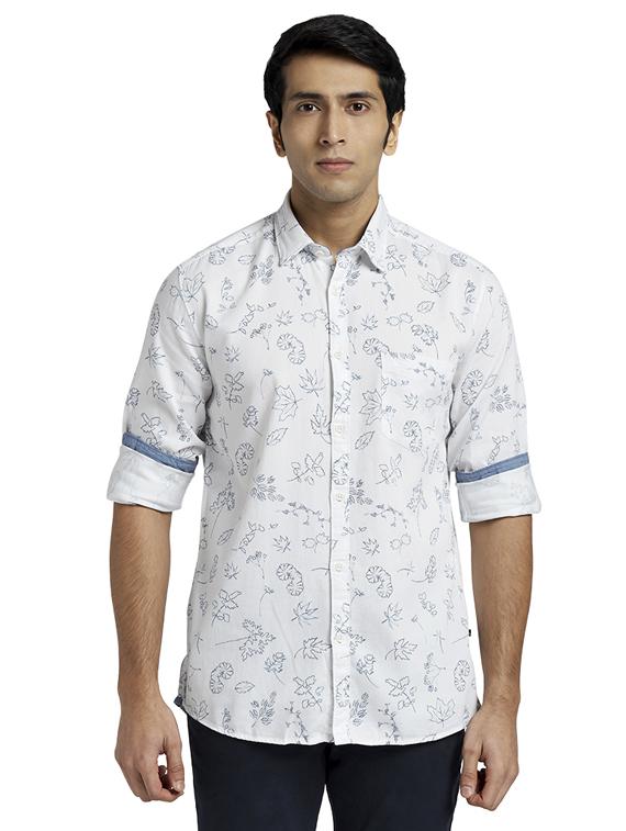 white floral casual shirt - 17767690 - Zoom Image - 1