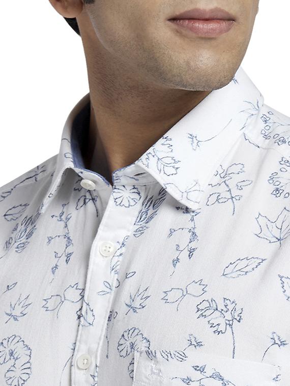 white floral casual shirt - 17767690 - Zoom Image - 5