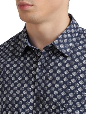 blue printed casual shirt - 17767698 - Standard Image - 5