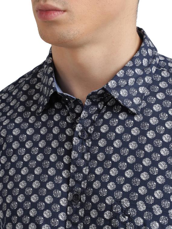 blue printed casual shirt - 17767698 - Zoom Image - 5