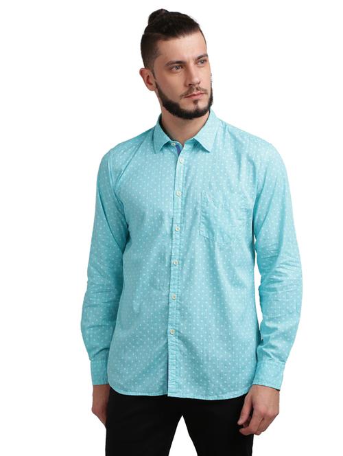 green printed casual shirt - 17767709 - Standard Image - 1