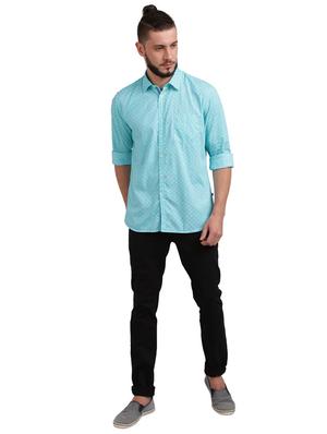 green printed casual shirt - 17767709 - Standard Image - 4