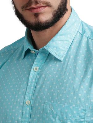 green printed casual shirt - 17767709 - Standard Image - 5