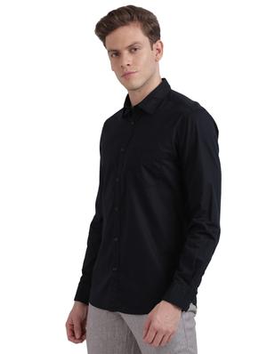black solid casual shirt - 17767741 - Standard Image - 2