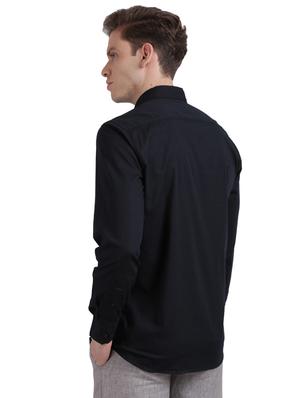 black solid casual shirt - 17767741 - Standard Image - 3
