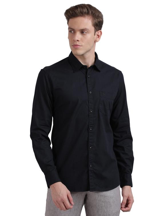 black solid casual shirt - 17767741 - Zoom Image - 1