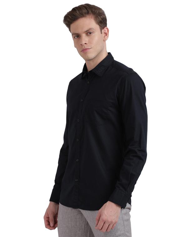black solid casual shirt - 17767741 - Zoom Image - 2