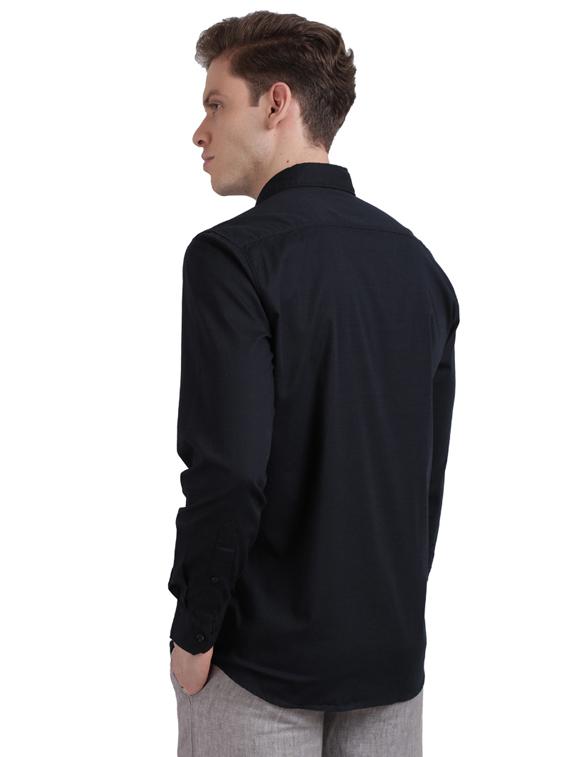 black solid casual shirt - 17767741 - Zoom Image - 3