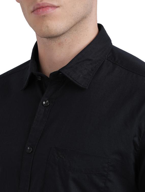 black solid casual shirt - 17767741 - Zoom Image - 5