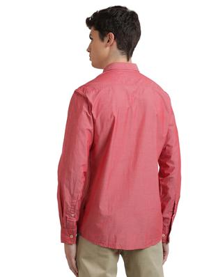 red solid casual shirt - 17767761 - Standard Image - 3
