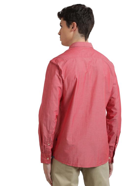 red solid casual shirt - 17767761 - Zoom Image - 3