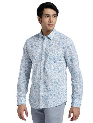 blue printed casual shirt - 17767763 - Standard Image - 2