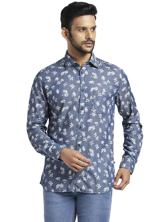 blue floral casual shirt - 17767768 - Zoom Image - 1