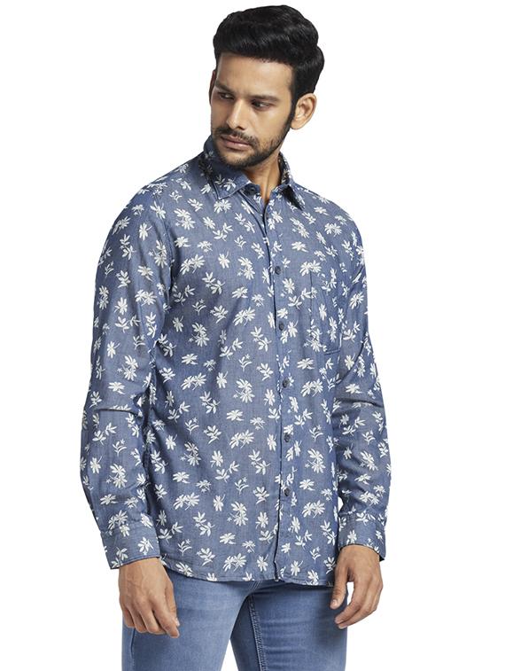 blue floral casual shirt - 17767768 - Zoom Image - 2