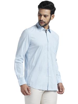 blue printed casual shirt - 17767776 - Standard Image - 2